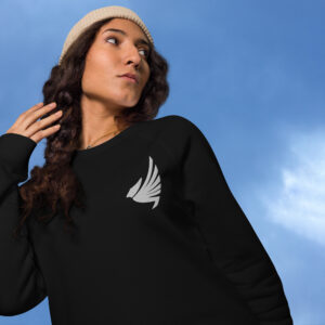 White Owl - White on Black Raglan Sweatshirt